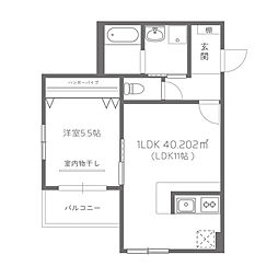 La vie Chouchou 大町 2階1LDKの間取り