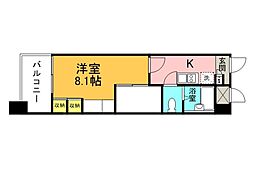 レオパレス国泰寺 11階1Kの間取り