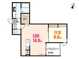 Flugel 102 1階1LDKの間取り