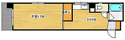 クレインリバーサイド 2階1DKの間取り