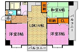 La宇宙 3階3LDKの間取り
