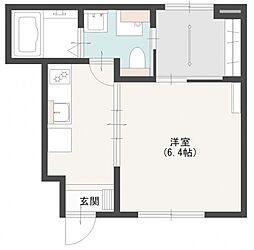 Prive上安 1階1Kの間取り