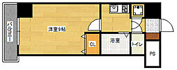 ラントハウス幟町 4階1Kの間取り