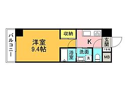 UNISON NEXT 604 6階1Kの間取り