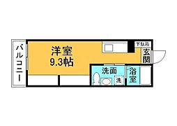 ソシエテ海田・畝 ワンルームの間取図画像