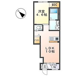エスペランス 1LDKの間取図画像