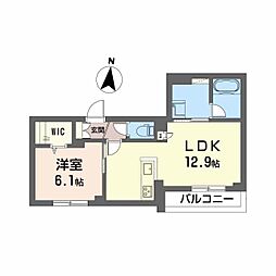 イムーブル2 1LDKの間取図画像
