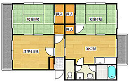 コーポ中村 3DKの間取図画像