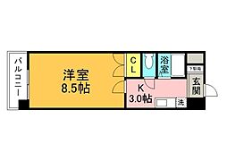 スクールハイツ陽光 1Kの間取図画像