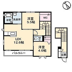 ピュアハーモニーB 2LDKの間取図画像