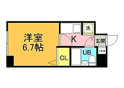 ダイアパレス横川公園 1Kの間取図画像
