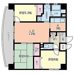 ユアコート横川福本ビル 3LDKの間取図画像