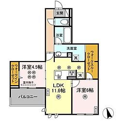 グランシャリオ 2LDKの間取図画像