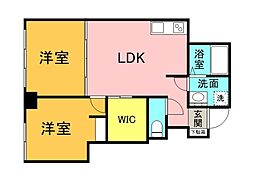 鷹ノ橋マンション 2LDKの間取図画像