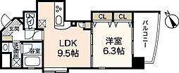 オリオリタウン8 1LDKの間取図画像