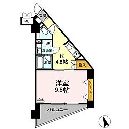 T2FLAT 1Kの間取図画像