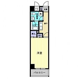 グランドール濱本 1Kの間取図画像