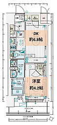 エステムコート広島国泰寺 1DKの間取図画像