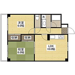 プーテゥジュール1番街 2LDKの間取図画像