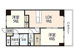 双葉ヒルズ横川駅前 2LDKの間取図画像