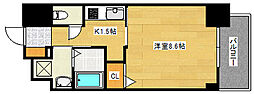 CASSIA河原町平和大通 1Kの間取図画像