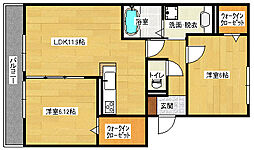 ルミエール 2LDKの間取図画像