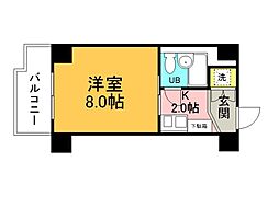 シティコーポ比治山 1Kの間取図画像