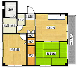 ヴィラ・シーン江波 2DKの間取図画像
