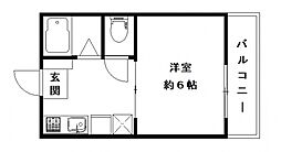 引地ビル 1Kの間取図画像