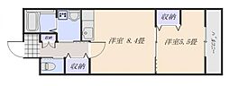 山本レジデンス 1LDKの間取図画像