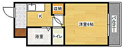 ファミール牛田 1Kの間取図画像