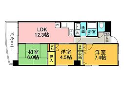 メゾン礒本 3LDKの間取図画像