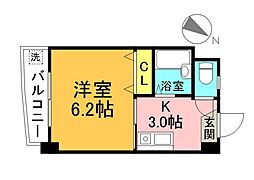 ハイムエヌファイブ 1Kの間取図画像