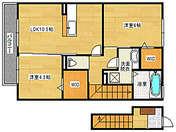 アンジュール 2LDKの間取図画像