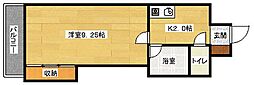 アトラス大町 1Kの間取図画像