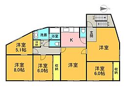田部ビル 5LDKの間取図画像