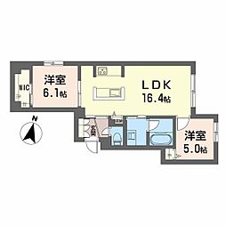 プライムフェルトII 2LDKの間取図画像