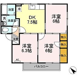 シャルマンハイツA 3DKの間取図画像
