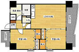 東雲マンション 2LDKの間取図画像