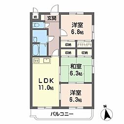 エステートN 3LDKの間取図画像