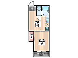 メゾン静松苑 1DKの間取図画像