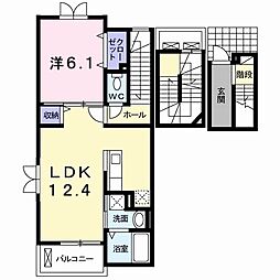 まほら 1LDKの間取図画像