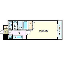 グラヴィスコート加古町 1Kの間取図画像