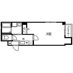 キャッスル大手町 1Kの間取図画像