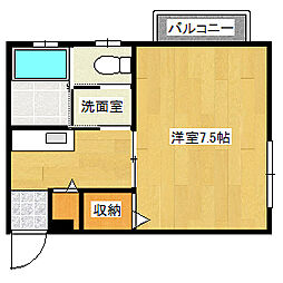 ファミールみゆき 1DKの間取図画像