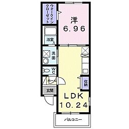 ラハイナ 1LDKの間取図画像