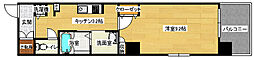グラビスコート上幟町 1Kの間取図画像