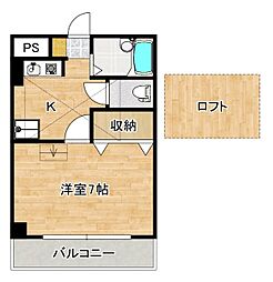 千田パレス 1Kの間取図画像