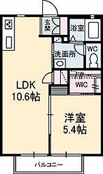 ミラベル大町東 1LDKの間取図画像
