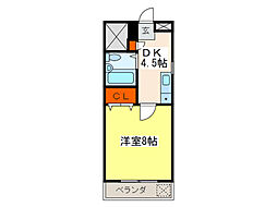横川マンション 1DKの間取図画像